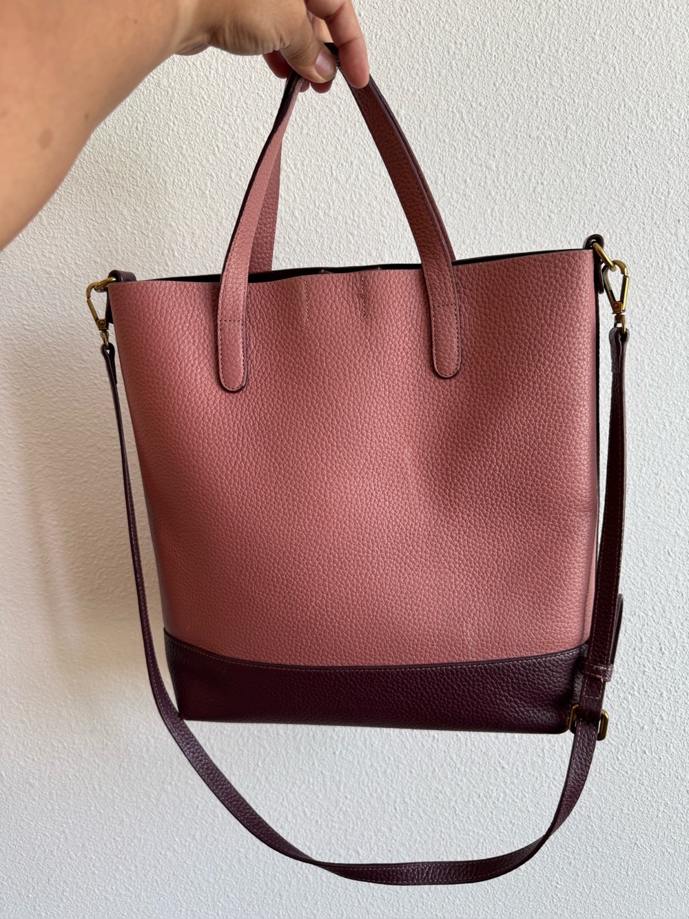 Melrose and Market Women's Two-Tone Pink Tote Bag with Detachable Strap